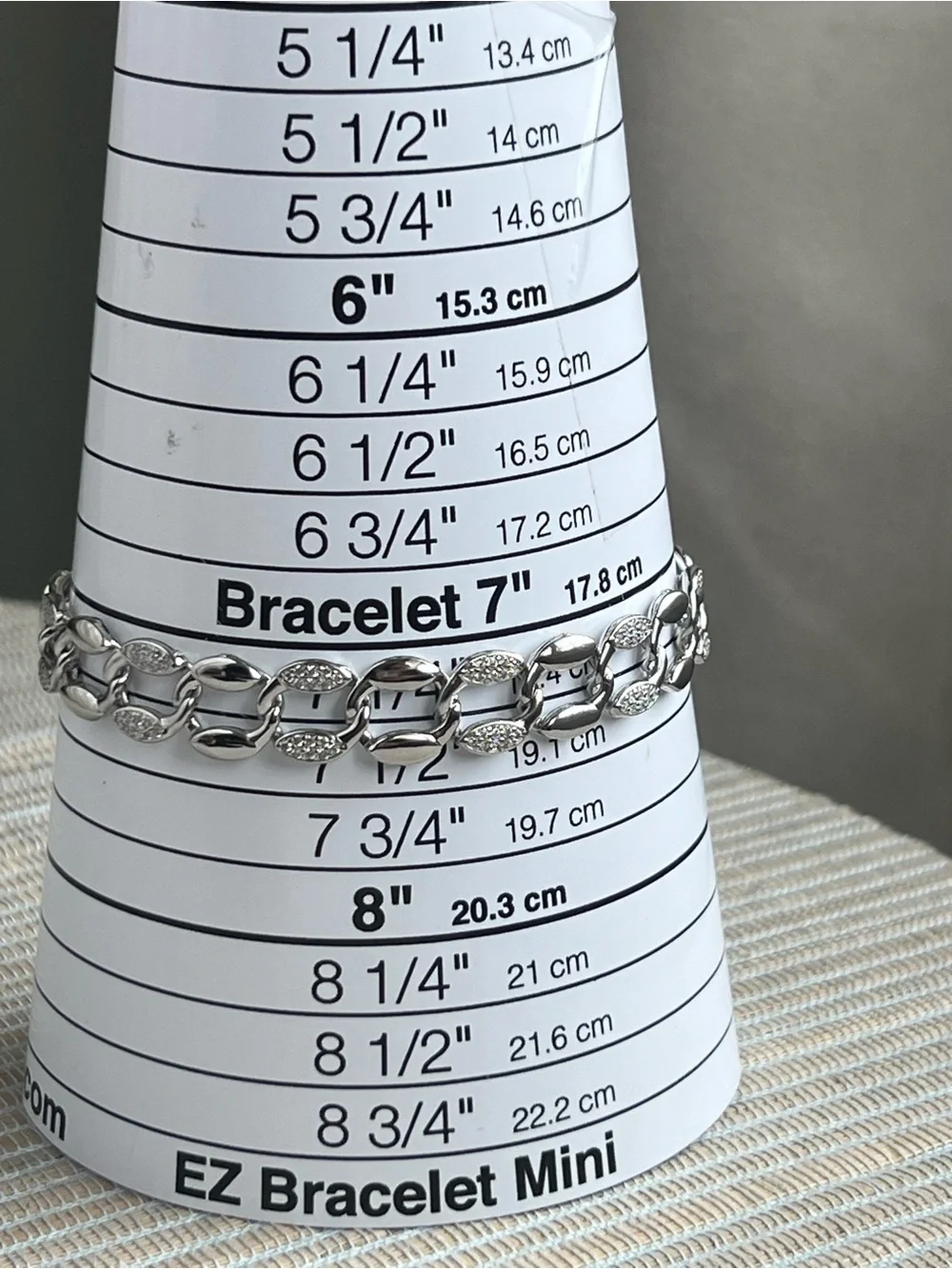 Flat Cuban link alternating plain Silver and pavé  chain Link Bracelet